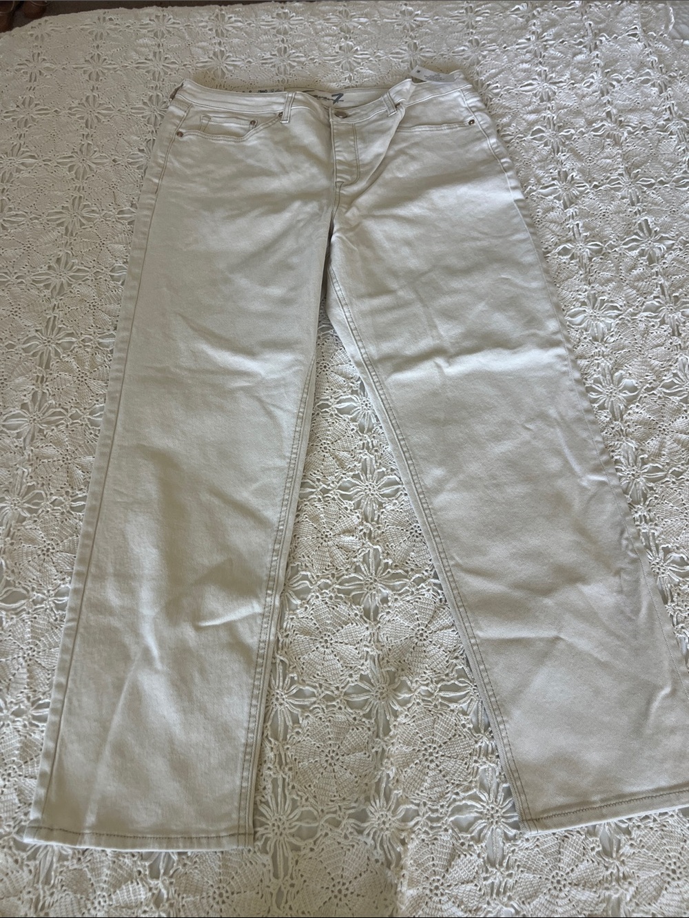 Seven7 Light Beige Wide-Leg Jeans size 16